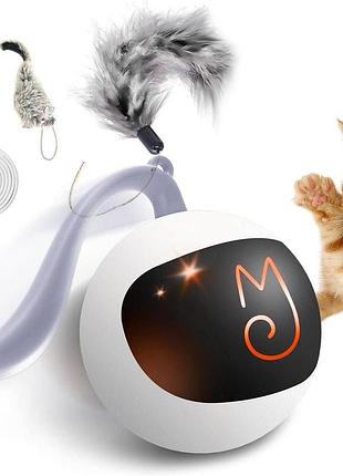 Интерактивный набор игрушек для кошек migipaws, забавный трекер, автоматический мяч для погони с пушистым хвостом, маленькая мышка