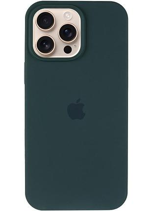 Чехол silicone case full protective (aa) для apple iphone 16 pro max (6.9") зеленый / forest green 2
