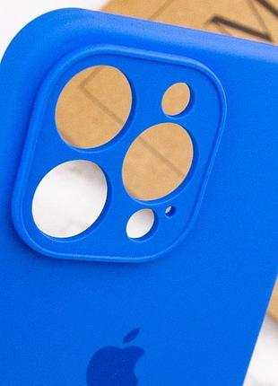 Чехол silicone case full camera protective (aa) для apple iphone 15 pro (6.1") синий / capri blue 6