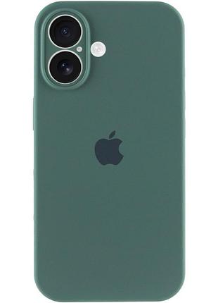 Чехол silicone case full camera protective (aa) для apple iphone 16 (6.1") зеленый / pine green 2