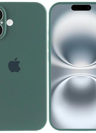 Чехол silicone case full camera protective (aa) для apple iphone 16 (6.1") зеленый / pine green 3