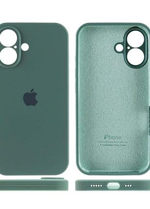 Чехол silicone case full camera protective (aa) для apple iphone 16 (6.1") зеленый / pine green 4