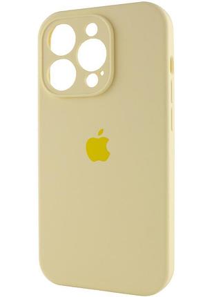 Чехол silicone case full camera protective (aa) для apple iphone 15 pro (6.1") желтый / mellow yellow 4