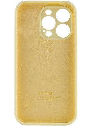 Чехол silicone case full camera protective (aa) для apple iphone 15 pro (6.1") желтый / mellow yellow 5