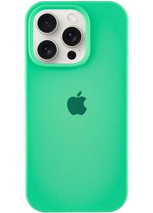 Чехол silicone case full protective (aa) для apple iphone 16 pro (6.3") зеленый / spearmint
