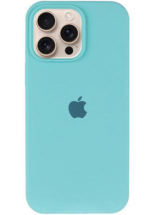 Чохол silicone case full protective (aa) для apple iphone 16 pro (6.3") бірюзовий / marine green 3