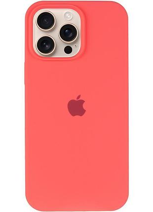 Чехол silicone case full protective (aa) для apple iphone 16 pro (6.3") арбузный / watermelon red 2