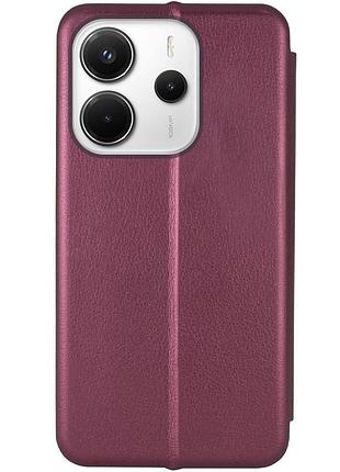 Шкіряний чохол-книжка classy для xiaomi redmi note 14 4g (int. version) бордовий