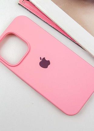 Чехол silicone case full protective (aa) для apple iphone 15 pro (6.1") розовый / light pink