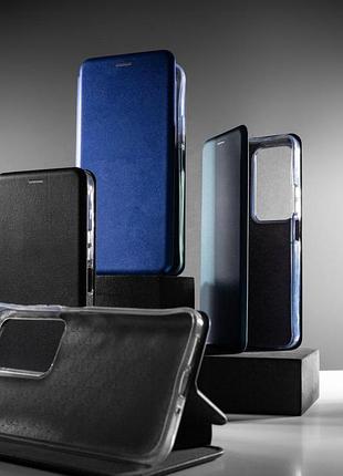Шкіряний чохол-книжка classy для xiaomi redmi 15c (eu) темно-синій
