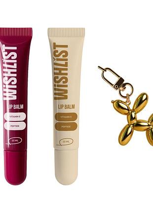 Набір бальзамів-блисків для губ blessed honey & ruby nectar wishlist lip gloss balms + іграшка-брелок