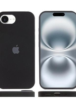 Чехол silicone case full protective (aa) для apple iphone 16e (6.1") черный / black 3