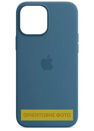 Чехол silicone case full protective (aa) для apple iphone 16 (6.1") синий / blue jay