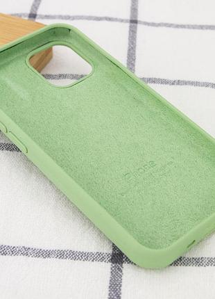 Чехол silicone case full protective (aa) для apple iphone 15 plus (6.7") мятный / mint 3