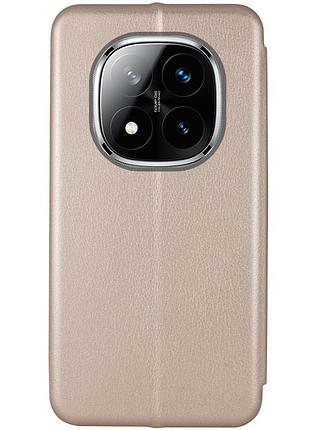 Шкіряний чохол-книжка classy для xiaomi redmi note 14 pro 4g золотий