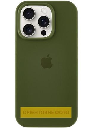 Чохол silicone case full protective (aa) для apple iphone 17 (6.3") зелений / dark olive