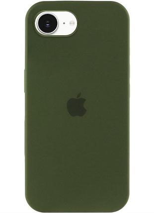 Чехол silicone case full protective (aa) для apple iphone 16e (6.1") зеленый / dark olive