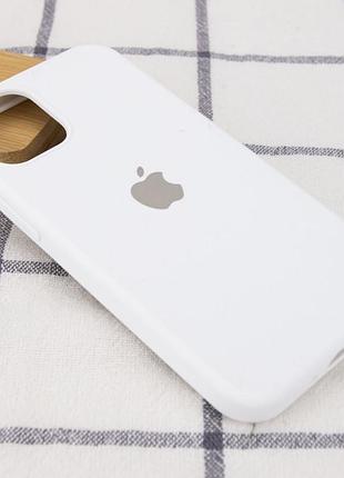 Чехол silicone case full protective (aa) для apple iphone 16 plus (6.7") белый / white