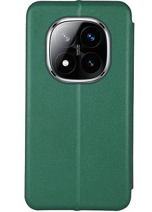 Шкіряний чохол-книжка classy для xiaomi redmi note 14 pro 4g зелений