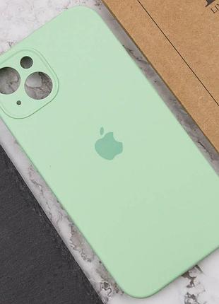 Чехол silicone case full camera protective (aa) для apple iphone 15 (6.1") зеленый / pistachio