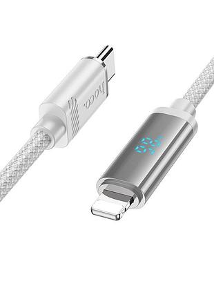 Дата кабель hoco u127 power type-c to lightning (1.2m) silver / gray 2