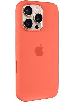 Чехол silicone case (aaa) with magsafe and animation (button) для apple iphone 16 pro (6.3") tangerine
