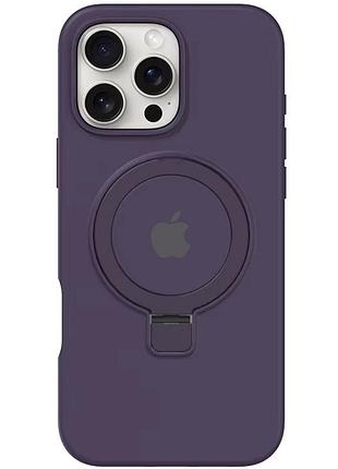 Чехол silicone case full protective with ring для apple iphone 16 pro (6.3") purple