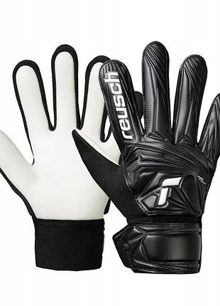 Вратарские детские перчатки reusch attrakt starter solid 56/72/514/7700, чёрный, размер (eu) - 3