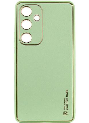 Шкіряний чохол xshield для samsung galaxy s24 зелений / pistachio