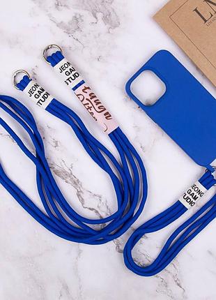 Чехол tpu two straps california для apple iphone 13 pro max (6.7") синий / iris