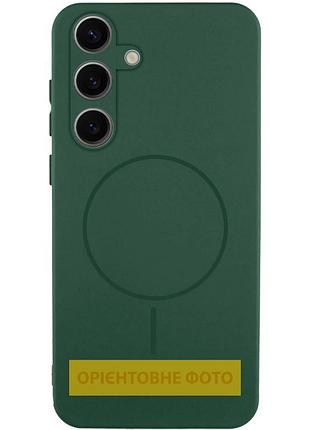 Чохол silicone cover lakshmi full camera (aa) with magfit для samsung galaxy s25 edge зелений / dark green