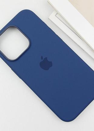 Чохол silicone case (aaa) with magsafe and animation (button) для apple iphone 16 pro (6.3") denim