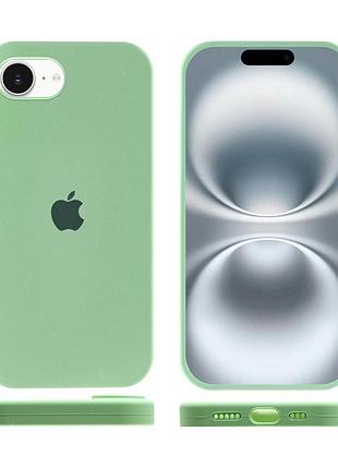Чехол silicone case full protective (aa) для apple iphone 16e (6.1") зеленый / pistachio 3