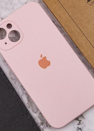 Чехол silicone case full camera protective (aa) для apple iphone 15 plus (6.7") розовый / chalk pink