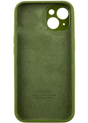 Чехол silicone case full camera protective (aa) для apple iphone 15 plus (6.7") зеленый / dark olive 5