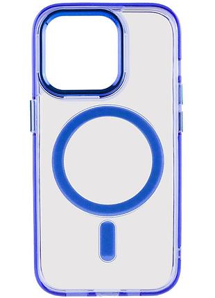 Чехол tpu iris with magsafe для apple iphone 14 pro max (6.7") синий