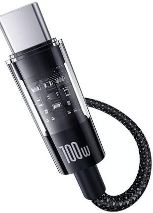 Дата кабель baseus gem fast charging type-c to type-c 100w (2m) (p10373000111-01) cluster black 3