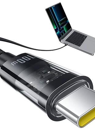 Дата кабель baseus gem fast charging type-c to type-c 100w (2m) (p10373000111-01) cluster black 4