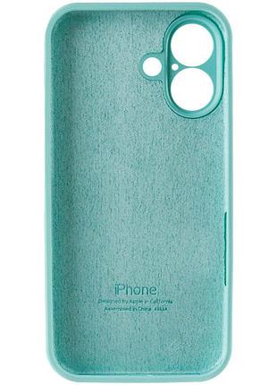 Чехол silicone case full camera protective (aa) для apple iphone 16 plus (6.7") бирюзовый / marine green