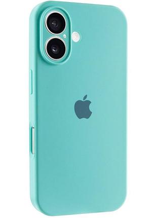 Чехол silicone case full camera protective (aa) для apple iphone 16 plus (6.7") бирюзовый / marine green 2