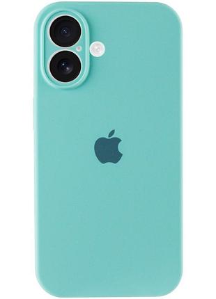 Чехол silicone case full camera protective (aa) для apple iphone 16 plus (6.7") бирюзовый / marine green 3