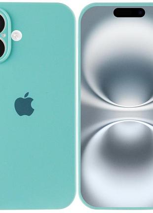 Чехол silicone case full camera protective (aa) для apple iphone 16 plus (6.7") бирюзовый / marine green 4
