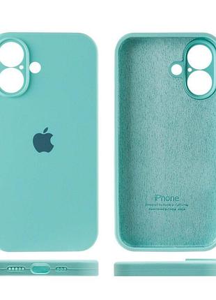 Чехол silicone case full camera protective (aa) для apple iphone 16 plus (6.7") бирюзовый / marine green 5
