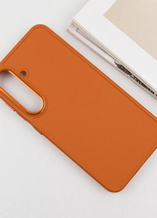 Tpu чохол bonbon metal style для samsung galaxy s24+ / s25+ помаранчевий / papaya