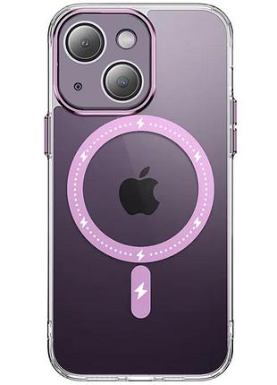 Чехол tpu+pc colorful with magsafe для apple iphone 14 (6.1") pink