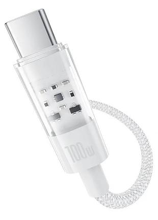 Дата кабель baseus gem fast charging type-c to type-c 100w (2m) (p10373000111-01) moon white 2