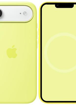 Чохол silicone case (aaa) with magsafe and animation для apple iphone 17 air (6.5") neon yellow