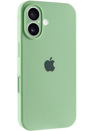 Чехол silicone case full camera protective (aa) для apple iphone 16 plus (6.7") зеленый / pistachio 2