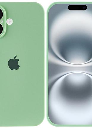 Чехол silicone case full camera protective (aa) для apple iphone 16 plus (6.7") зеленый / pistachio 3