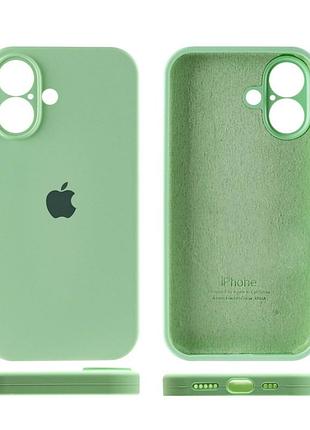 Чехол silicone case full camera protective (aa) для apple iphone 16 plus (6.7") зеленый / pistachio 4